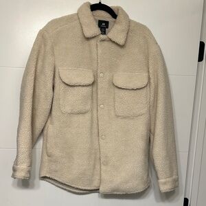 H&M Cream Sherpa Jacket for Men